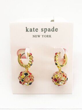 Kate Spade Crystal Ball Huggie Earrings